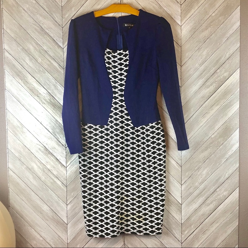 Oxiuli Fashion Faux Jacket Dress Size Medium